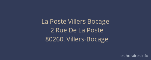 La Poste Villers Bocage