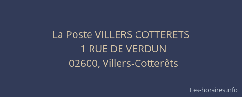 La Poste VILLERS COTTERETS