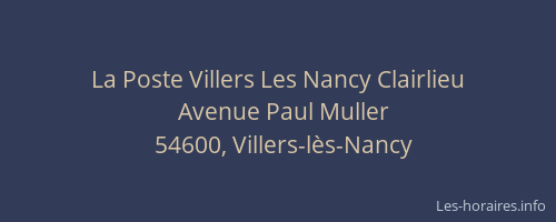 La Poste Villers Les Nancy Clairlieu