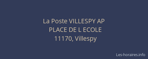 La Poste VILLESPY AP