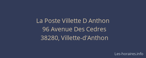 La Poste Villette D Anthon