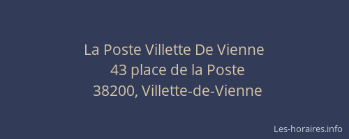 La Poste Villette De Vienne