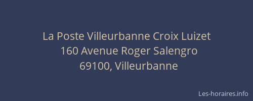 La Poste Villeurbanne Croix Luizet