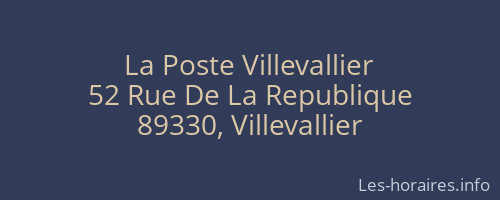 La Poste Villevallier