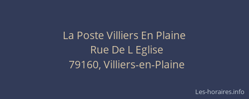 La Poste Villiers En Plaine