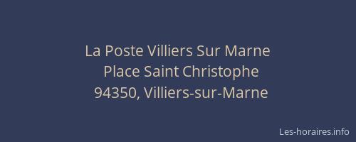 La Poste Villiers Sur Marne