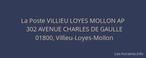 La Poste VILLIEU LOYES MOLLON AP