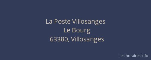 La Poste Villosanges