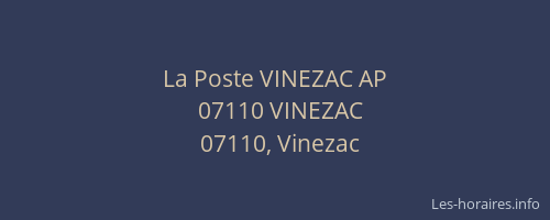 La Poste VINEZAC AP