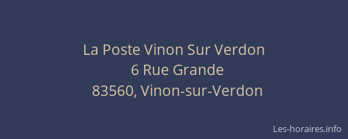 La Poste Vinon Sur Verdon