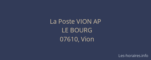 La Poste VION AP