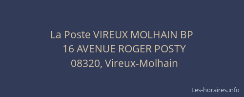 La Poste VIREUX MOLHAIN BP