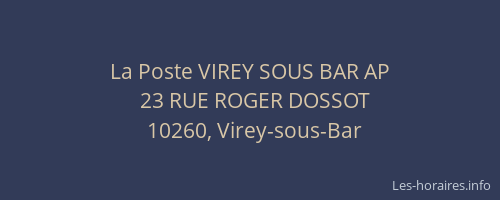 La Poste VIREY SOUS BAR AP