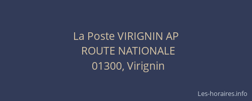 La Poste VIRIGNIN AP
