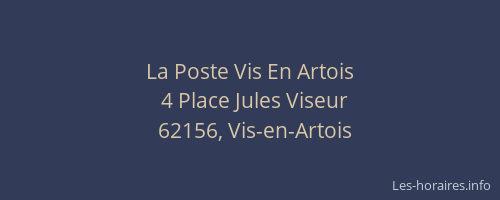 La Poste Vis En Artois