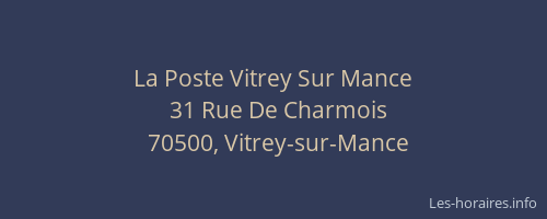 La Poste Vitrey Sur Mance