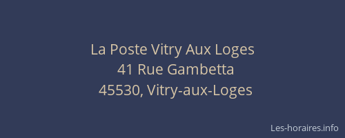La Poste Vitry Aux Loges