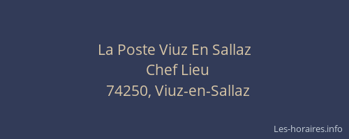 La Poste Viuz En Sallaz