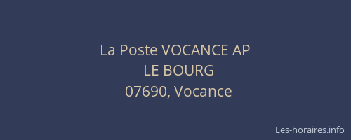 La Poste VOCANCE AP