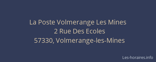 La Poste Volmerange Les Mines