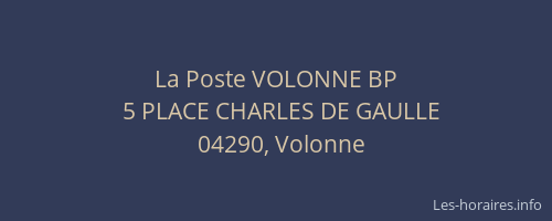 La Poste VOLONNE BP