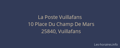 La Poste Vuillafans