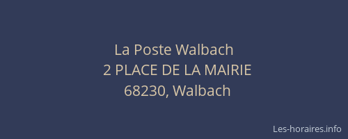 La Poste Walbach
