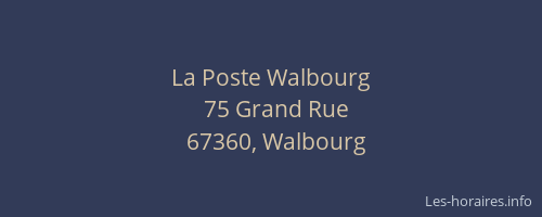 La Poste Walbourg