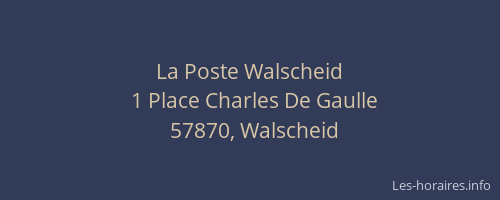 La Poste Walscheid