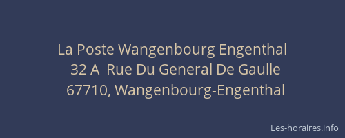 La Poste Wangenbourg Engenthal