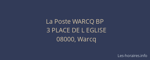 La Poste WARCQ BP