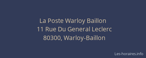 La Poste Warloy Baillon