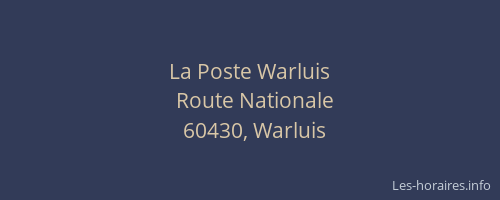 La Poste Warluis
