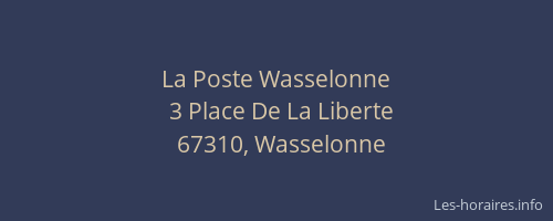 La Poste Wasselonne