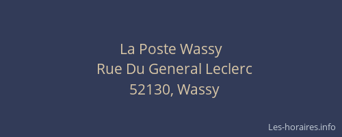La Poste Wassy