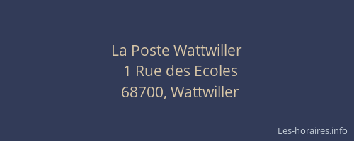 La Poste Wattwiller