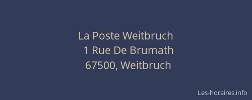 La Poste Weitbruch