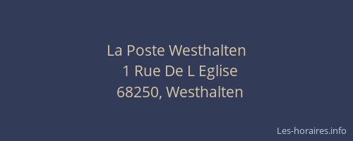 La Poste Westhalten