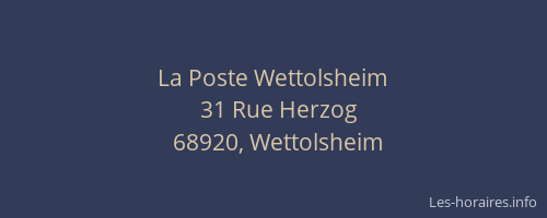 La Poste Wettolsheim