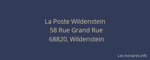 La Poste Wildenstein
