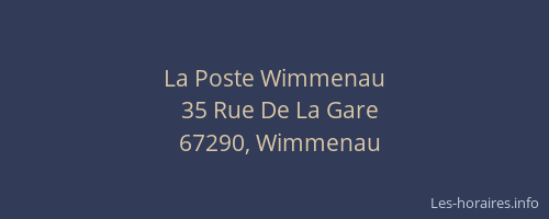La Poste Wimmenau