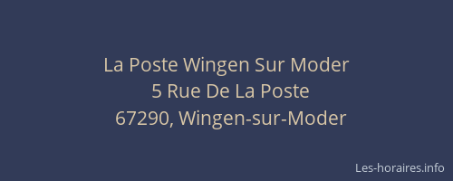 La Poste Wingen Sur Moder