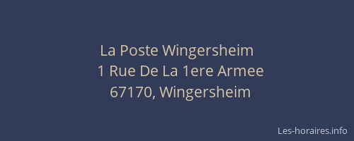 La Poste Wingersheim