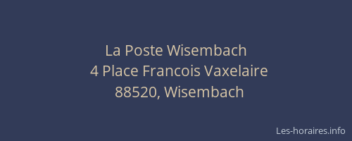 La Poste Wisembach