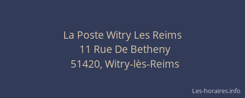 La Poste Witry Les Reims
