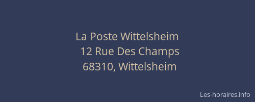 La Poste Wittelsheim