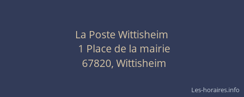 La Poste Wittisheim