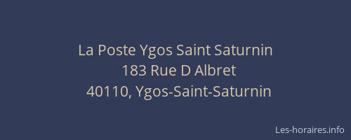 La Poste Ygos Saint Saturnin