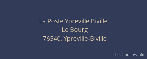 La Poste Ypreville Biville