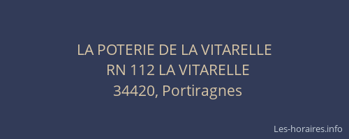 LA POTERIE DE LA VITARELLE